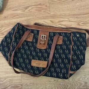 Dooney & Bourke Black and Brown Duffel Bag